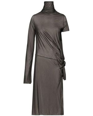 Maison Margiela One-Shoulder Semi-Sheer Midi Dress - Grey