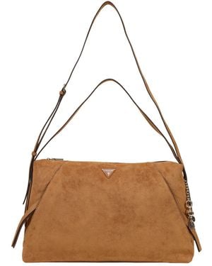 Guess Zippered Shoulder Bag - Brown