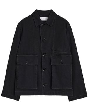 Lemaire Boxy Single Breasted Denim Jacket - Black