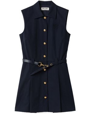 Miu Miu Poplin Mini-Dress - Blue