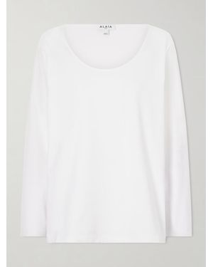 Alaïa Cotton-Jersey T-Shirt - White