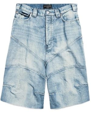 Balenciaga Knee Dart Shorts - Blue