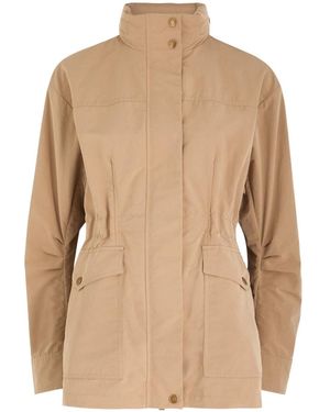 Moncler Logo-Print Parka - Natural