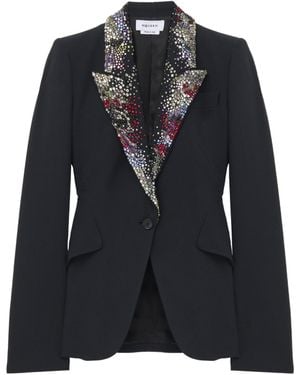 McQueen Embellished Collared Jacket - Black
