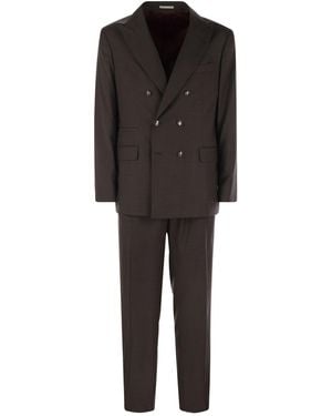 Brunello Cucinelli Double-Breasted Tailored Suit - Black