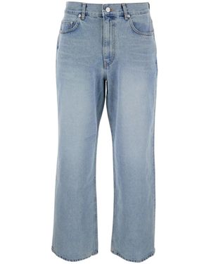 DUNST Five Pocket Logo Patch Jeans - Blue