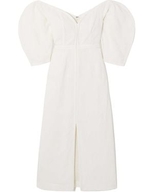 Mara Hoffman Linen Blend Mid-Length Dress - White