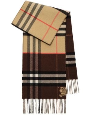 Burberry Contrast Check Fringed Scarf - Multicolour