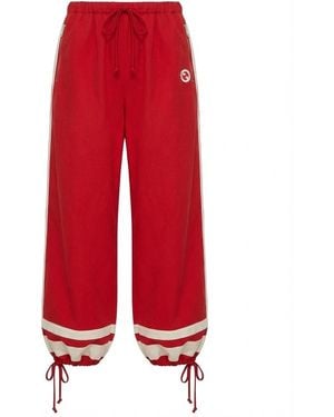 Gucci Interlocking G Logo Pants - Red