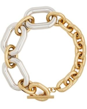 Rabanne Xl Link Bar-Pin Fastened Necklace - Metallic