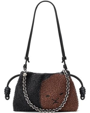 Loewe Beaded Shoulder Bag - Black