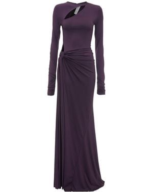 Victoria Beckham Draped Maxi Dress - Purple
