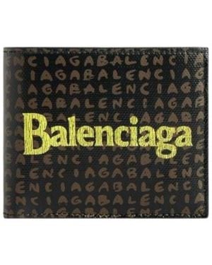 Balenciaga Select Square Folded Coin Wallet - Black