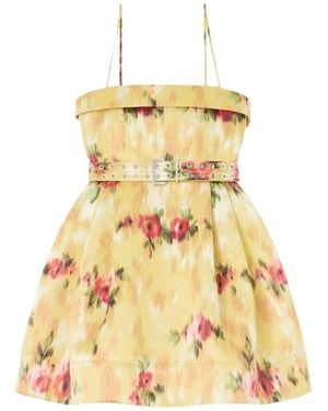 Ganni Duchesse Belted Mini Dress - Metallic