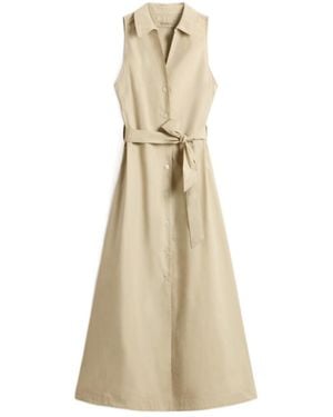 Woolrich Sleeveless Poplin Shirt Dress - Natural