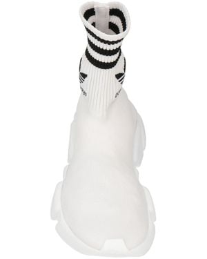 Balenciaga Solid Color Sock Sneakers - White