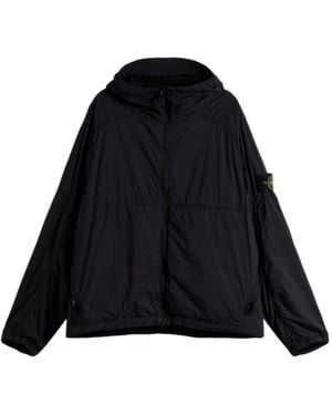 Stone Island Logo-Patch Hooded Jacket - Black