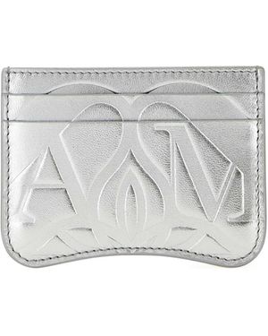 McQueen Logo Embossed Cardholder - White