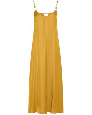 Marella Linen-Blend Gabardine Slip Dress - Yellow