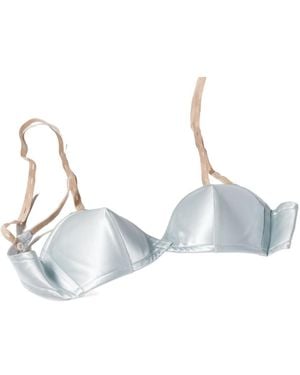Miu Miu Logo-Patch Bra - Blue