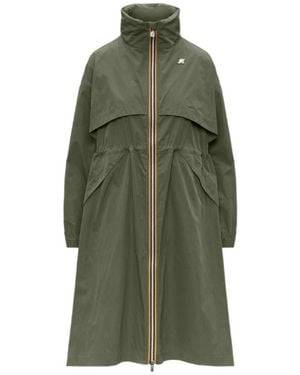K-Way Aube Long Hooded Jacket - Green