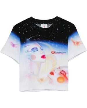 CASABLANCA Cosmic-Printed Crewneck T-Shirt - Black
