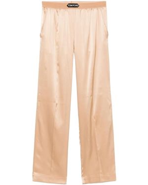 Tom Ford Stretch Satin Pj Pants - Natural