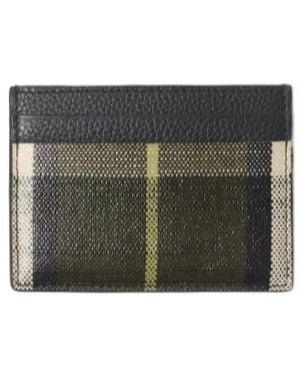Burberry Tall Check Card Case - Grey