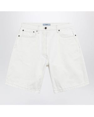 Prada Old Denim Bermudas - White