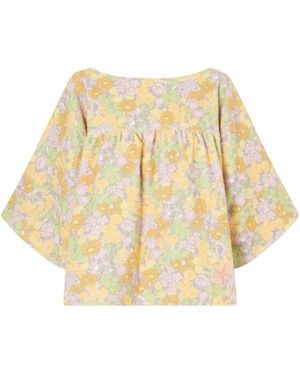 Chloé Floral Top - Natural