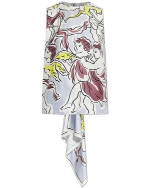 Tory Burch Printed Silk Cape Top - White