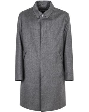 Canali Zip-Front Wool Coat - Gray