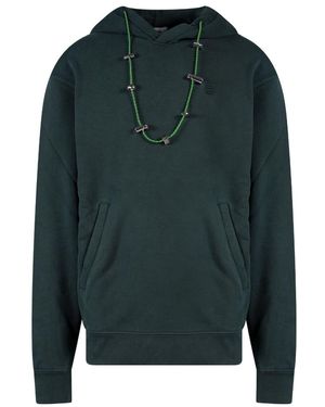 Ambush Logo Embroidered Embellished Hoodie - Green