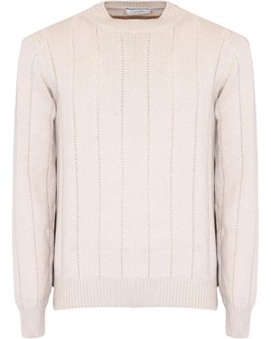 Cruciani Ribbed Crew Neck Knitted Jumper - Pink