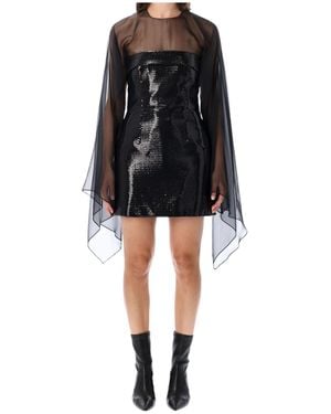 Alberta Ferretti Cape-Style Dress - Black