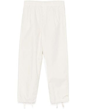Stone Island Embroidered-Logo Trousers - White