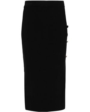 Versace Jeans Couture Couture Decorative-Button Knitted Midi Skirt - Black