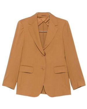 Max Mara Long-Sleeved Suit Jacket - Brown