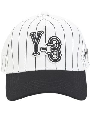 Y-3 Pinstripe Cap - White