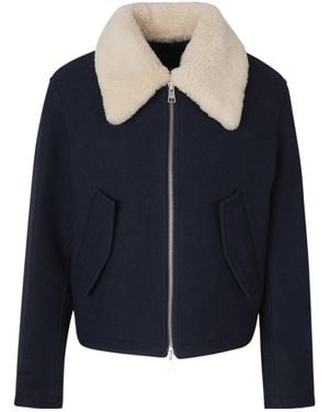 Ami Paris Long-Sleeved Zipped Jacket - Blue
