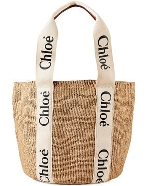 Chloé Minimalist Straw Bag - White