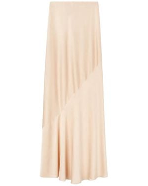 Ermanno Scervino Matte Satin Long Maxi Skirt - Natural