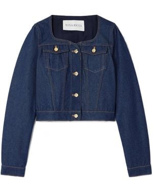 Nina Ricci Long-Sleeved Denim Jacket - Blue