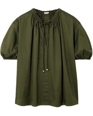 JOSEPH Nador Belted Pleated Shirt - Green