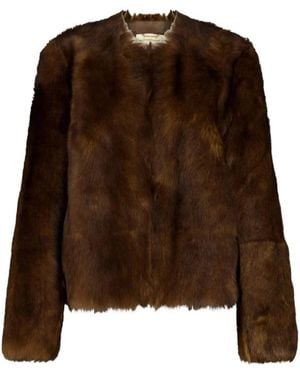 Zimmermann Long Sleeved Shearling Leather Jacket - Brown