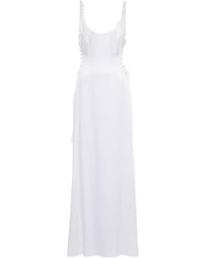 Galvan London Bridal Pearled Cove Cutout Gown - White