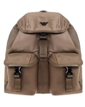 Emporio Armani Sustainability Flap Backpack - Black