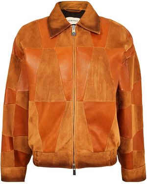 Versace Quilted Leather Jacket - Orange