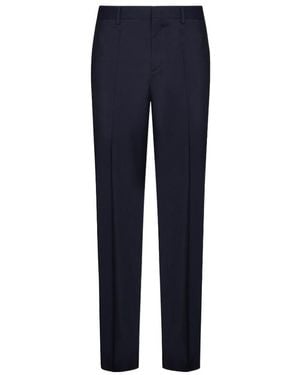 Valentino High Waist Straight Leg Trousers - Blue