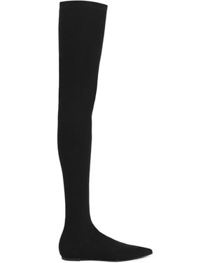 Dolce & Gabbana Stretch Jersey Thigh-High Boots - Black